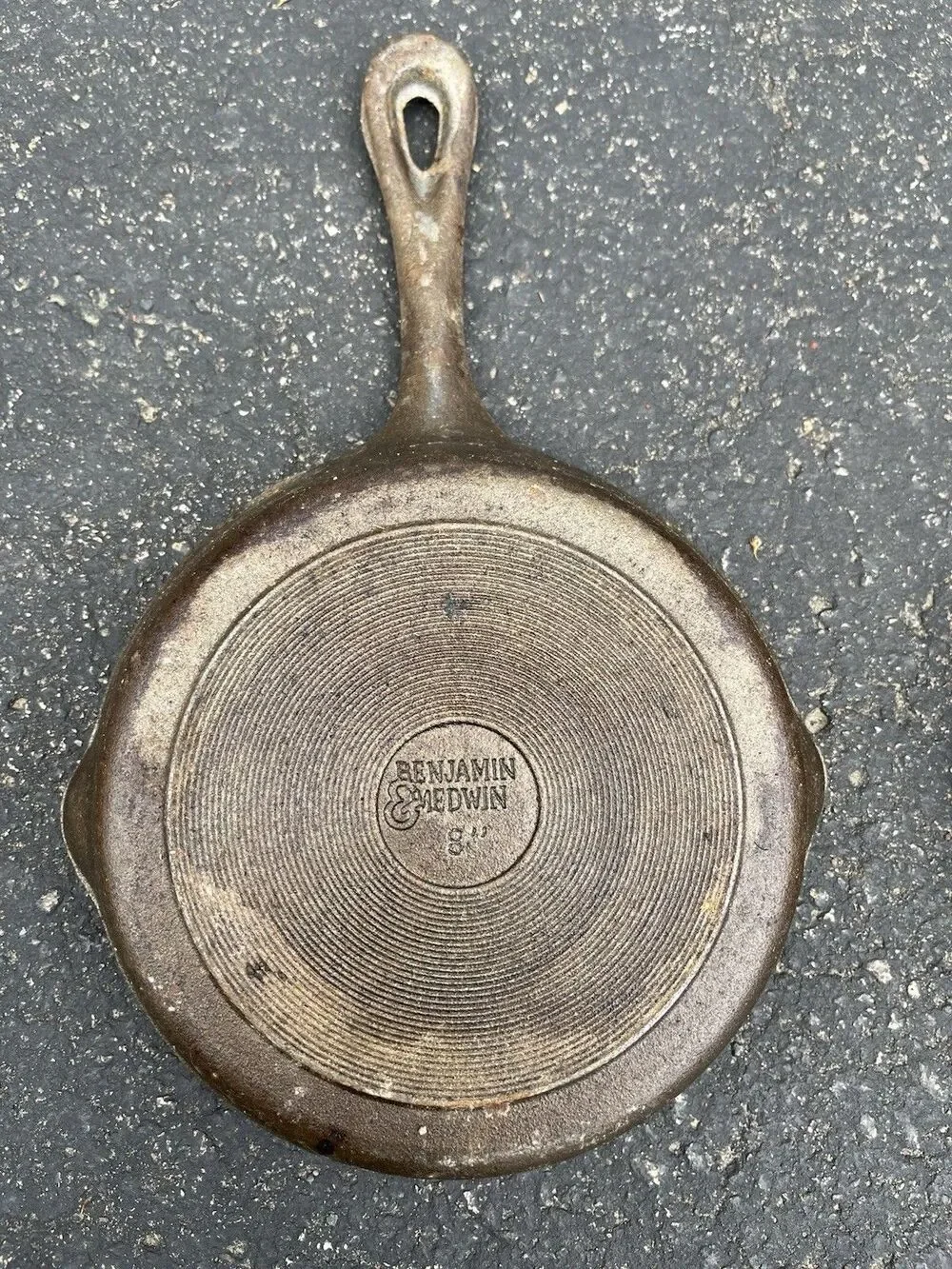 3 Vintage Benjamin & Medwin Cast Iron Skillets 10.5”, 8”, 6.5”‎ Restoration READ